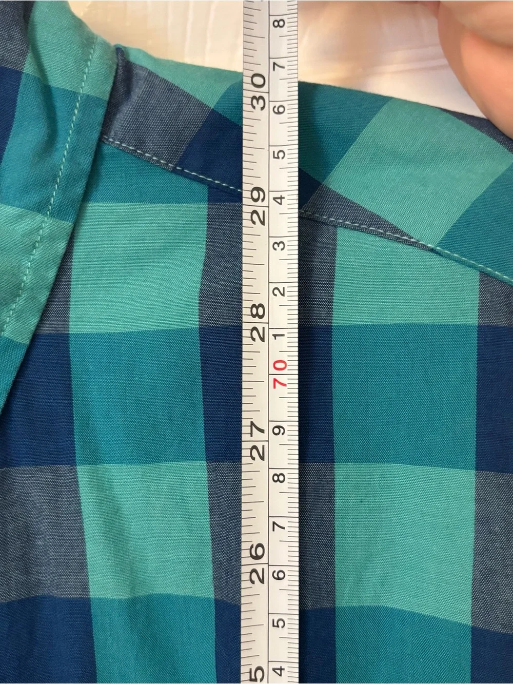 NWT J. Crew Men’s Teal & Navy Check Plaid Button-Down Shirt
